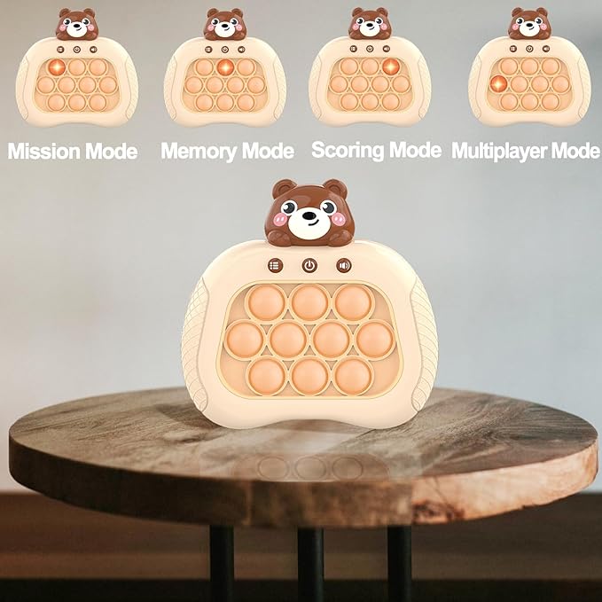 Pop The Target! Handheld Speed Push Game Machine: A Fun Multiplayer Game for Family. Sensory Fidget Toy Christmas Toys Gifts for 6 7 8 9 10 11 12 Years Old Kids Road Trip Car Games Kids Bear