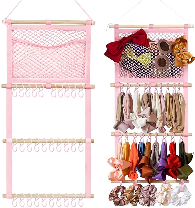 kangaroo Headband Holder Hair Bows Organizer for Baby Girls Large Capacity Bow Holder Hair Accessories Wall Hanging Organizer for Toddler Baby Girl Nursery Room Decor