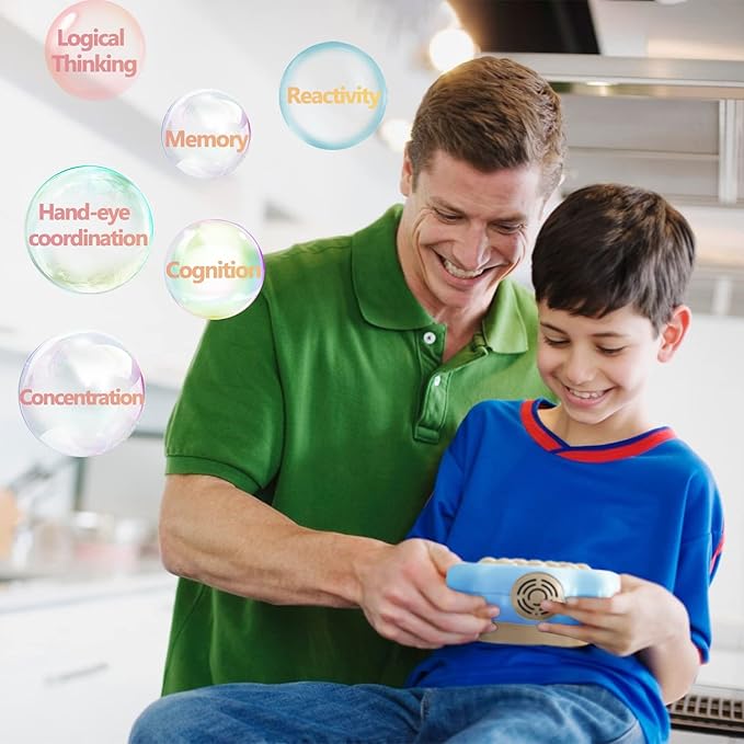 Pop The Target! Handheld Speed Push Game Machine: A Fun Multiplayer Game for Family. Sensory Fidget Toy Christmas Toys Gifts for 6 7 8 9 10 11 12 Years Old Kids Road Trip Car Games Light Blue