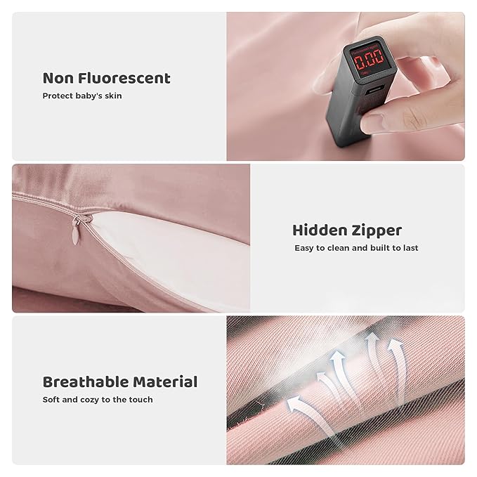 Baby Lounger - Baby Lounger for Newborn, 0-24 Months, Infant Lounger for Home and Travel, Soft Cotton, Baby Nest Lounger, Newborn Babies Essentials Gifts, Pink (Lounger Cover Included)