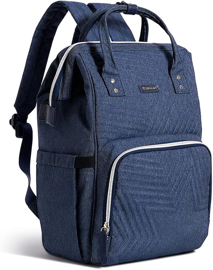 SUNVENO Baby Diaper Backpack Large Capacity Travel Nappy Bag for Mom Dad, Blue