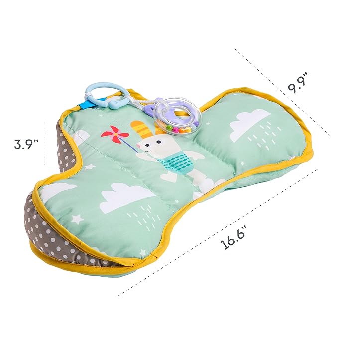 Taf Toys Baby Tummy Time Cushion | Perfect for 2-6 Months Old Babies, Enables Easier Development & Easier Parenting, Natural Developmental, Comfortable Tummy Time, Ergonomic Design, Detachable Toys