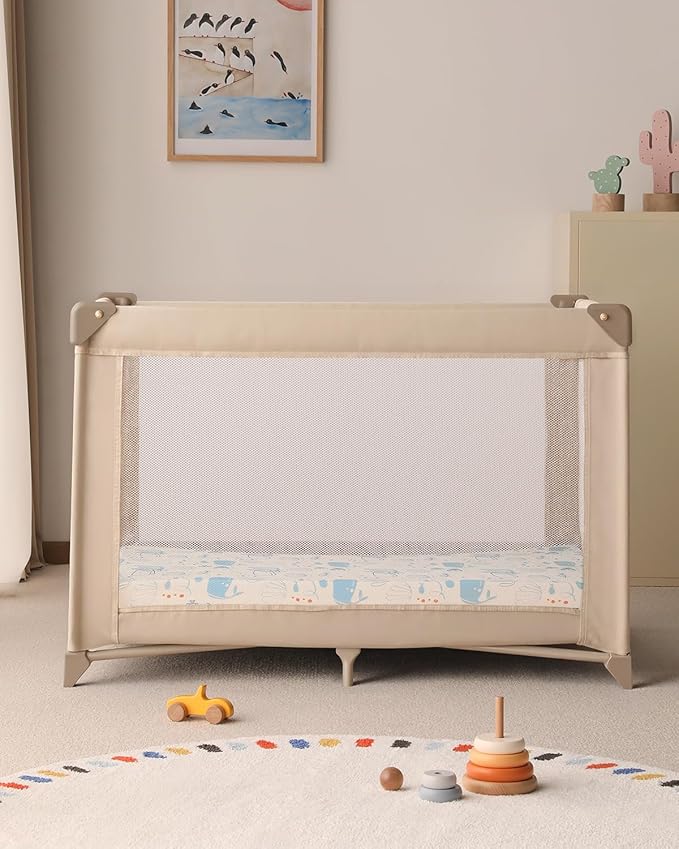 Yoofoss Baby Pack and Play Sheets 2 Pack for Boys and Girls - 38x26 Mini Crib Sheets Fitted Neutral Compatible with Graco Pack n Play Mattress,Ultra Soft Breathable Microfiber Underwater World