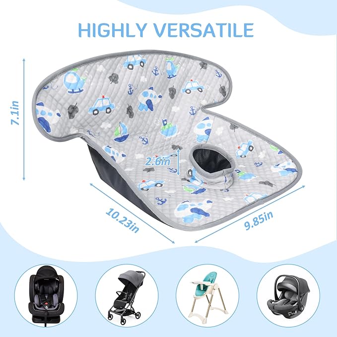 INFANZIA Dry Seat,Car Seat Protector Waterproof Carseat Liner Potty Training Toddlers, Baby and Infants, Piddle Pad for Carseats Strollers (Gray Plane Car, 1 Pack)