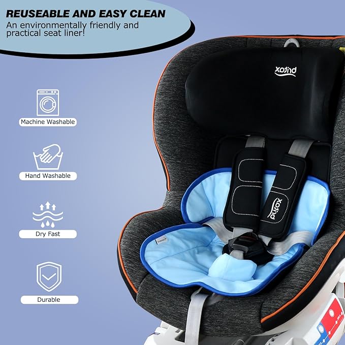 Piddle Pads, Multi-use and Leak Free Lines for Baby Stroller, High Chair & Car Seat, Waterproof Toilet Training Seat Covers for Toddles (Blue, 1 Pack)