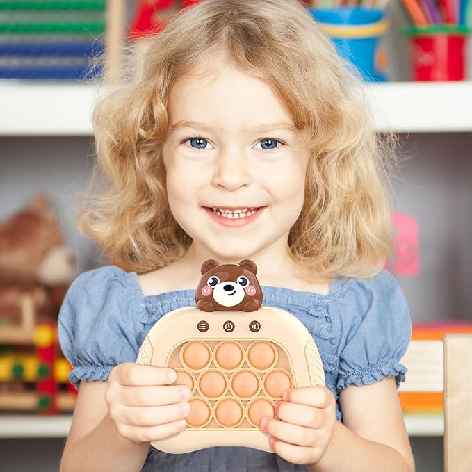 Pop The Target! Handheld Speed Push Game Machine: A Fun Multiplayer Game for Family. Sensory Fidget Toy Christmas Toys Gifts for 6 7 8 9 10 11 12 Years Old Kids Road Trip Car Games Kids Bear