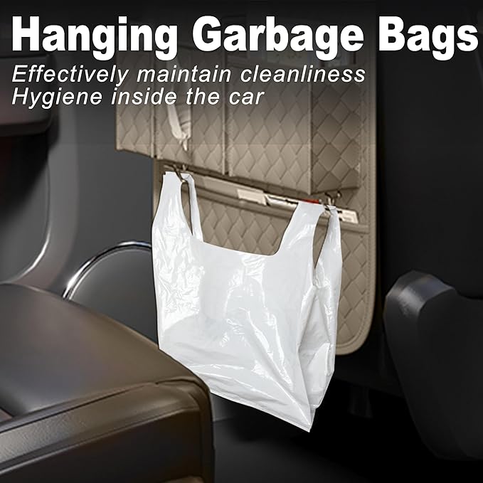 Car Seat Organizers,Multi-functional Back Seat Protectors, Storage Pouches, and Tray Holders (for Cars, Kids, Seat Back and Rear Seats) (Woven Beige, 1 Pcs)