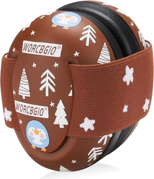 Infant Ear Protection Noise Cancelling Baby Ear Muffs, Toddler Hearing Protection with Adjustable Elastic Headband，Penguin