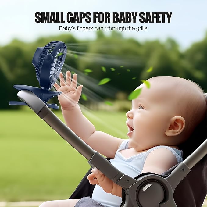 Portable Clip Fan Battery Operated,3 Speeds USB Rechargeable Mini Table Fan with Strong Airflow,360°Rotation Ultra Quiet Personal Desk Fan for Home Office Bedroom Dorm Stroller Camping - DeepBlue