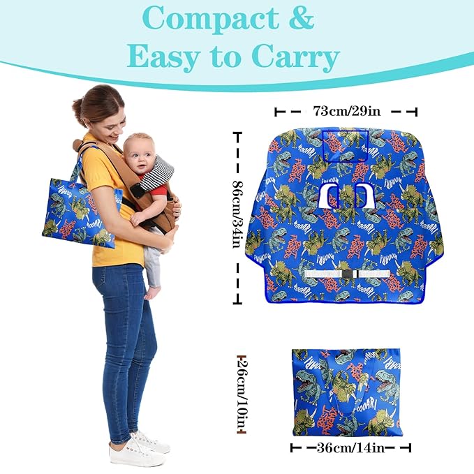 Shopping Cart Cover for Baby Girl Boy 2-in-1 High Chair Water Resistant High Chair Cover w/Phone Pouch Pocket Gender Neutral Cart Cover for Babies Padded Grocery Cart Cover for Baby