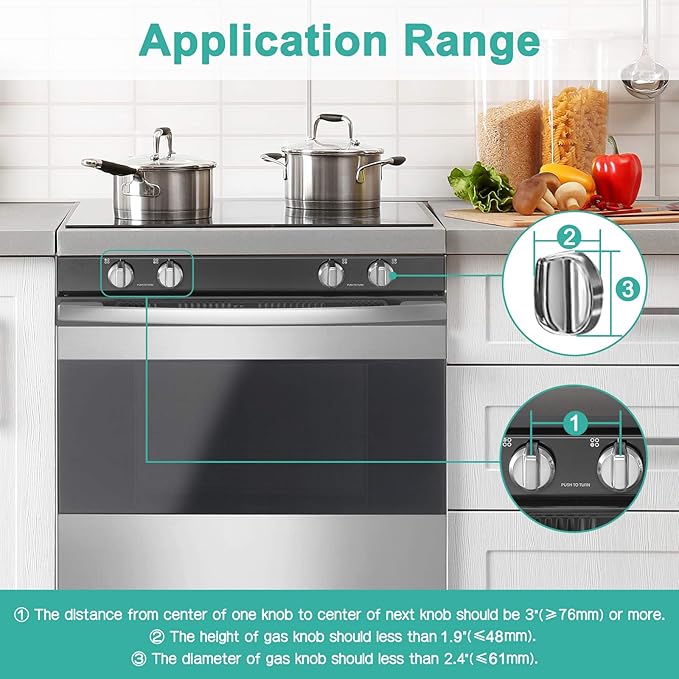 Mom's Choice Gold Awards Winner - Stove Knob Covers for Child Safety (5 + 1 Pack) Double-Key Design and Upgraded Universal Size Gas Knob Covers Clear View Childproof Oven Knob Covers for Kids and Pets