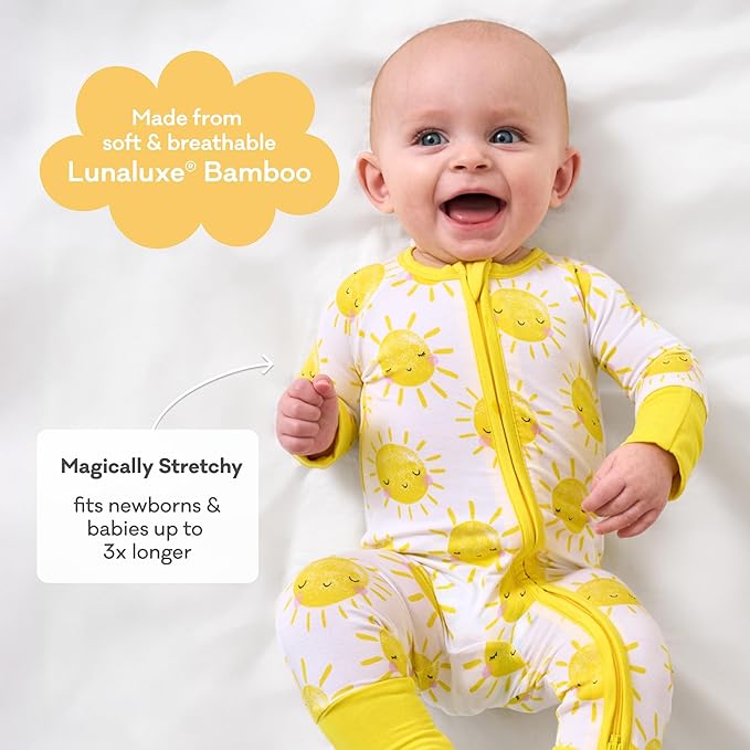 Little Sleepies Pajamas for Baby Boys & Girls, Viscose from Bamboo Baby Pajamas, Preemie & Newborn Sleepers, 2-Way Zipper PJs