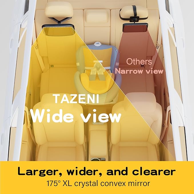 Baby Car Mirror for Baby Hook Clip Design Never Shake Baby Mirror for Car Seat Mirror Rear Facing Newborn Essentials Easy Install Back Seat Mirrors for Car ShatterProof Crash Tested Baby Shower Gifts