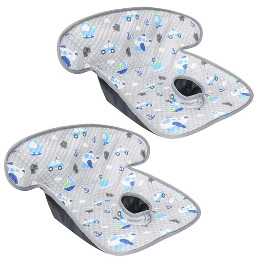 INFANZIA Dry Seat,Car Seat Protector Waterproof Carseat Liner Potty Training Toddlers, Baby and Infants, Piddle Pad for Carseats Strollers (Gray Plane Car, 2 Packs