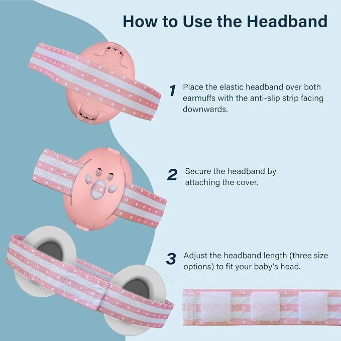 2-in-1 Baby Ear Muffs for Hearing Protection, Noise Cancelling Earmuffs for Babies and Toddlers up to 48 Months