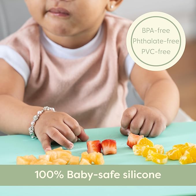UpwardBaby Silicone Placemats for Toddlers - Gray, Food-Catching Rectangular - Non-Slip Suction Baby Eating Mat & Feeding Placemat, BPA-Free Dishwasher Safe
