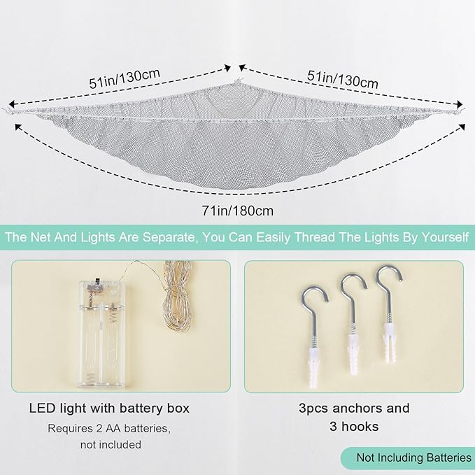 Unicorn Castle Stuffed Animals Net or Hammock Kids Toy Storage Organizer with LED Light Hanging Corner Stuffed Animals Holder Kids Girls Room Decor (Pack of 1)