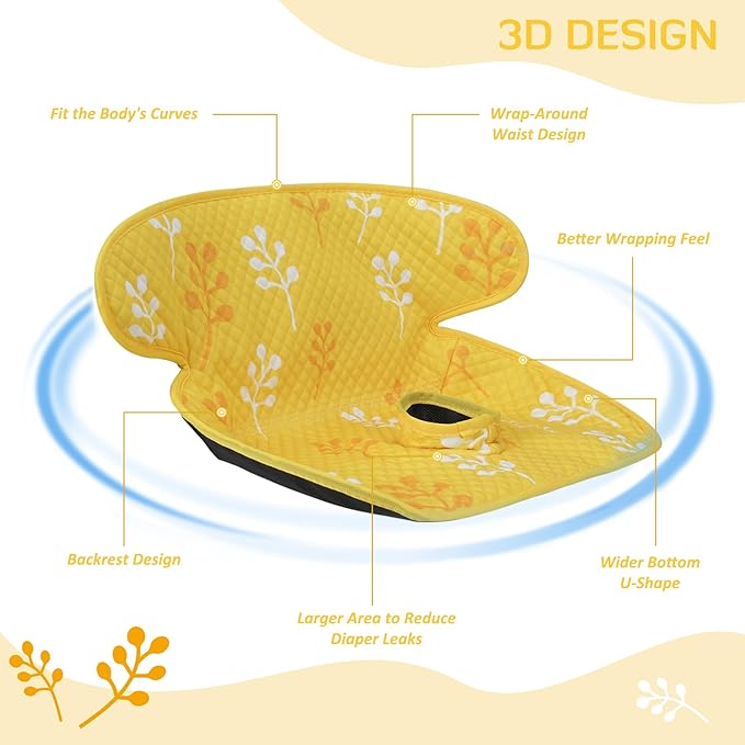 INFANZIA Dry Seat, Car Seat Protector Waterproof Carseat Liner Potty Training Toddlers, Baby and Infants, Piddle Pad for Carseats Strollers (Yellow, 1 Pack