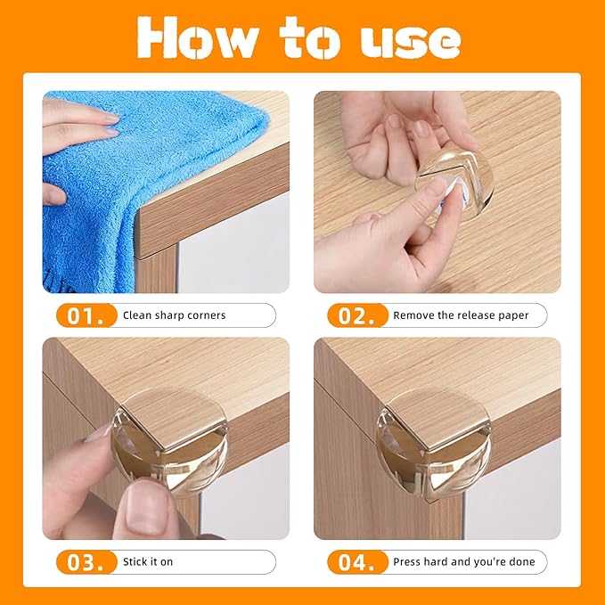 16 Pack Clear Corner Protectors for Furniture,Table Corner Protectors,Furniture Corner Guard & Edge Safety Bumpers for Table Edges & Sharp Corners