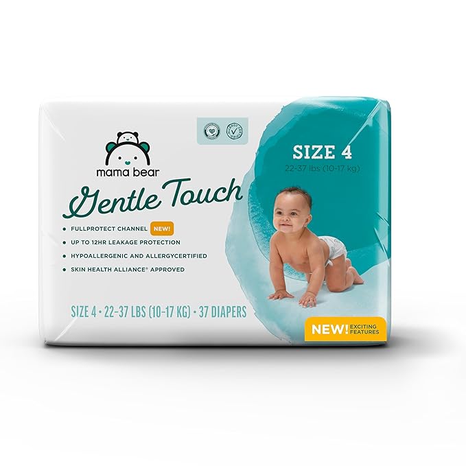 Amazon Brand - Mama Bear Gentle Touch Diapers, Size 4, 37 Count