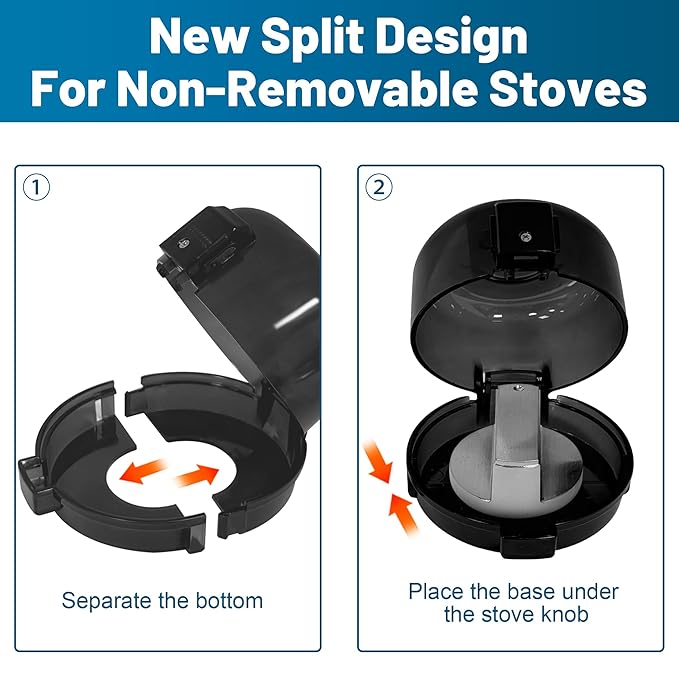 Oven Knob Covers for Child Safety 5 Pack, Black Stove Knob Safety Covers & Gas Stove Locks, Heat-Resistant Adhesive, Double-Key Baby Proof Covers for Gas/Electric Burners,Childproof Protector for Kids