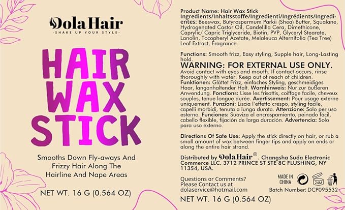 Dolahair Hair Wax Stick & Accessories - Flyaway Control for Kids & Women, 50 Pcs Colorful Elastic Hair Bands, 1 Pcs Slick Back Hair Brush, 2 Hair Loop Styling Tools (Black)