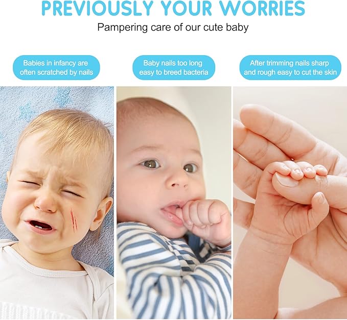 Baby Nail Trimmer Electric,Baby Nail Clippers, 6 in 1 Baby Nail File,Nail File Baby Grooming Kit Manicure Set for Toddler or Adults (Blue)