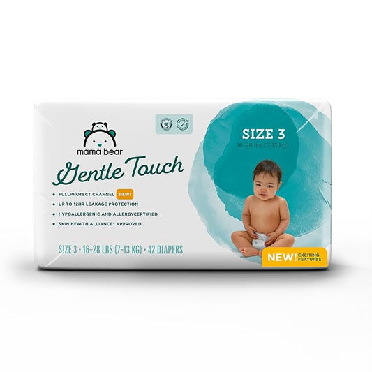 Amazon Brand - Mama Bear Gentle Touch Diapers, Size 3, 42 Count