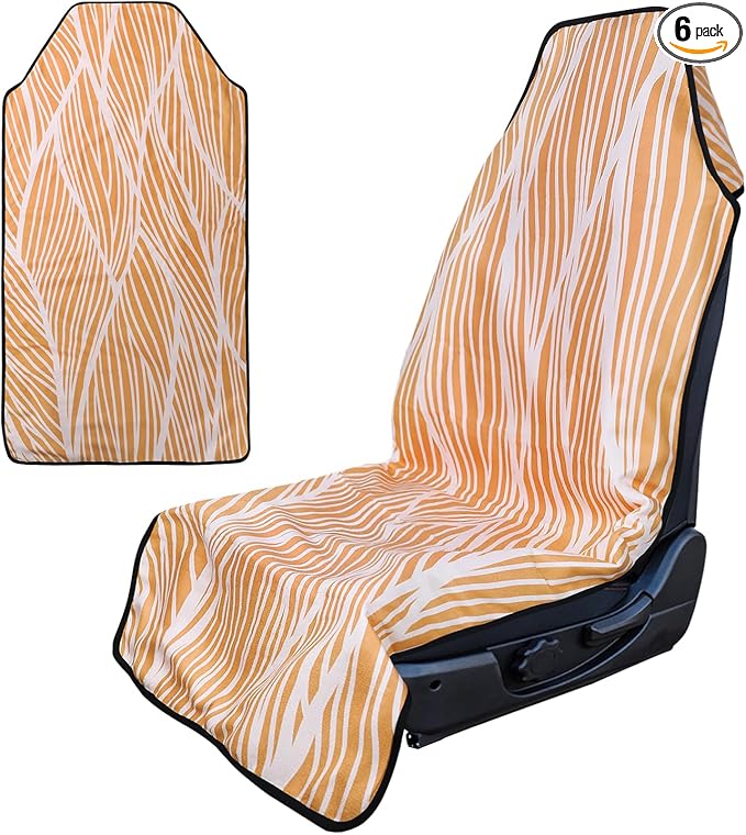 Booty Barrier - Highly Water-Resistant Washable Car Seat Cover for Post-Workout and Kids - Soft, Absorbent, Eco-Friendly Fabric Made from Recycled Water Bottles (Bamboo Peach)