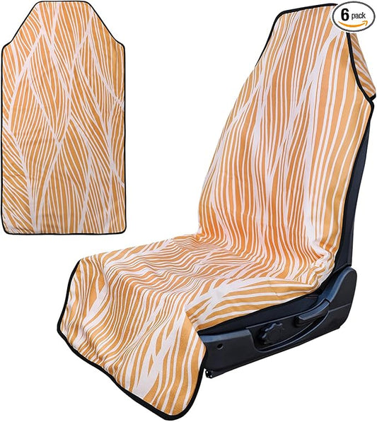 Booty Barrier - Highly Water-Resistant Washable Car Seat Cover for Post-Workout and Kids - Soft, Absorbent, Eco-Friendly Fabric Made from Recycled Water Bottles (Bamboo Peach)