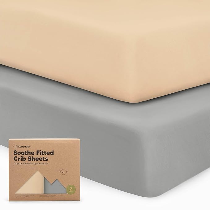 KeaBabies 2-Pack Organic Crib Sheets for Boys, Girls - 52x28 Fitted Crib Mattress Sheet Neutral, Breathable Jersey Cotton Cover for Baby Bed, Toddler Mattress, Soft & Cute Prints (Toasty)