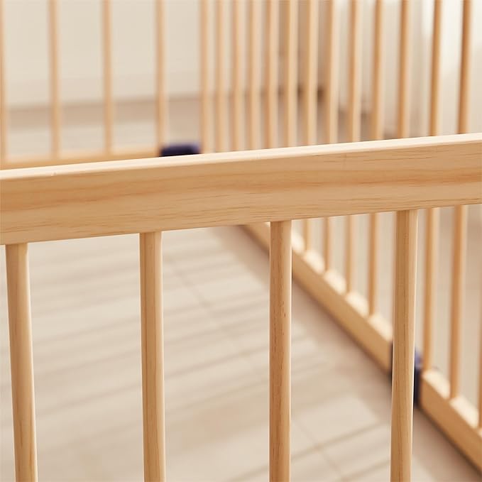 Playpen for Babies and Toddlers,Baby Playpen Fence Yard Wood,Wooden Baby Playpen for Babies and Toddlers,Wooden Baby Play Fence Yard Play Area (140X200)