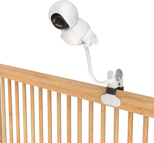 Upgraded Baby Monitor Mount - Universal Adjustable Baby Camera Clip Mount for Hello Baby, Nanit Pro, Infant Optics, VTech & Most Baby Monitors, Detachable Arm Monitor Holder Flex Stand for Crib