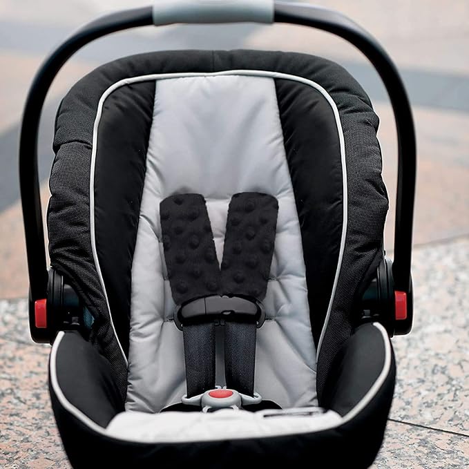 Baby Car Seat Neck Cover, Car Seat Strap Cover, Seat Belt Cushions Pads, Shoulder Strap Protectors, Reversible Pram Harness Covers in Minky Floral, Baby Neck Pad Protector