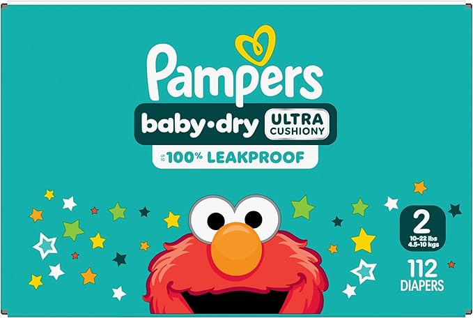 Pampers Diapers - Baby Dry - Size 2, 112 Count, Absorbent Disposable Infant Diaper (Packaging May Vary)