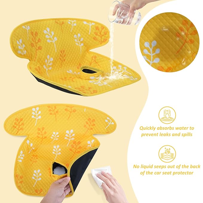 INFANZIA Dry Seat, Car Seat Protector Waterproof Carseat Liner Potty Training Toddlers, Baby and Infants, Piddle Pad for Carseats Strollers (Yellow, 1 Pack