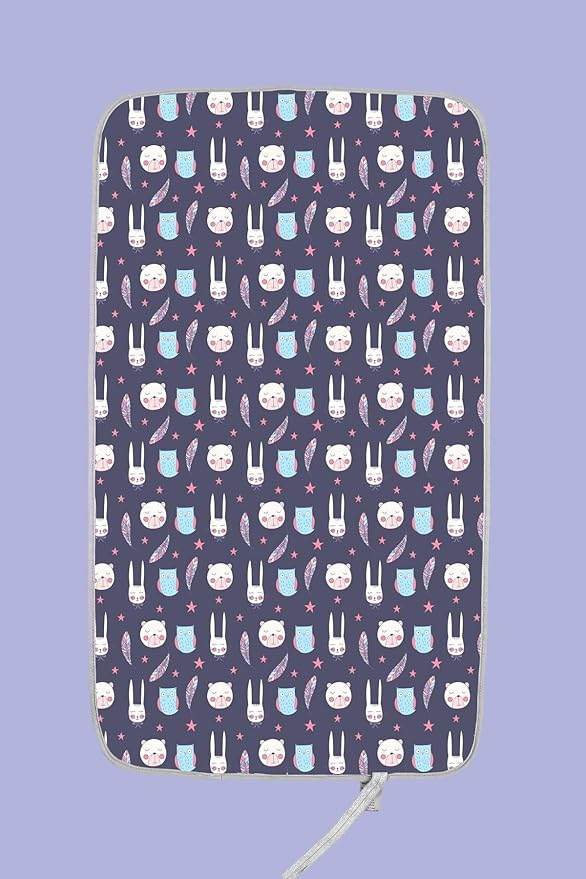 HAMUR HOME Portable Baby Changing Pad – Waterproof, Foldable & Lightweight Travel Mat – Soft & Machine Washable Diaper Changer – Compact & Durable (Purple)