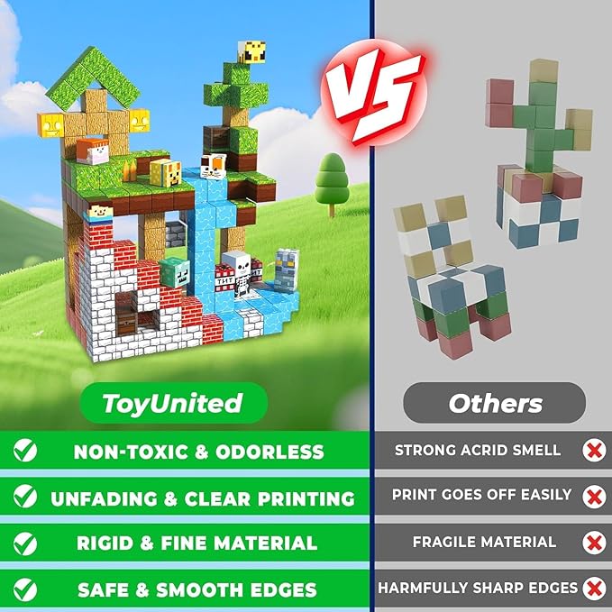 200PCS Magnetic Blocks - Magnetic Building Blocks, Magnet Cubes Game, Stacking Forest Set, STEM Montessori Sensory Stacking Toys for Kids, Birthday Gifts for Boys and Girls Age 3+ Years Old