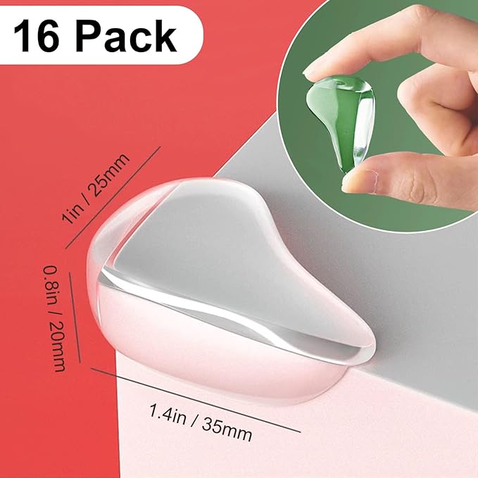 16 Pack Clear Corner Protectors for Furniture,Table Corner Protectors,Furniture Corner Guard & Edge Safety Bumpers for Table Edges & Sharp Corners(L Shape)