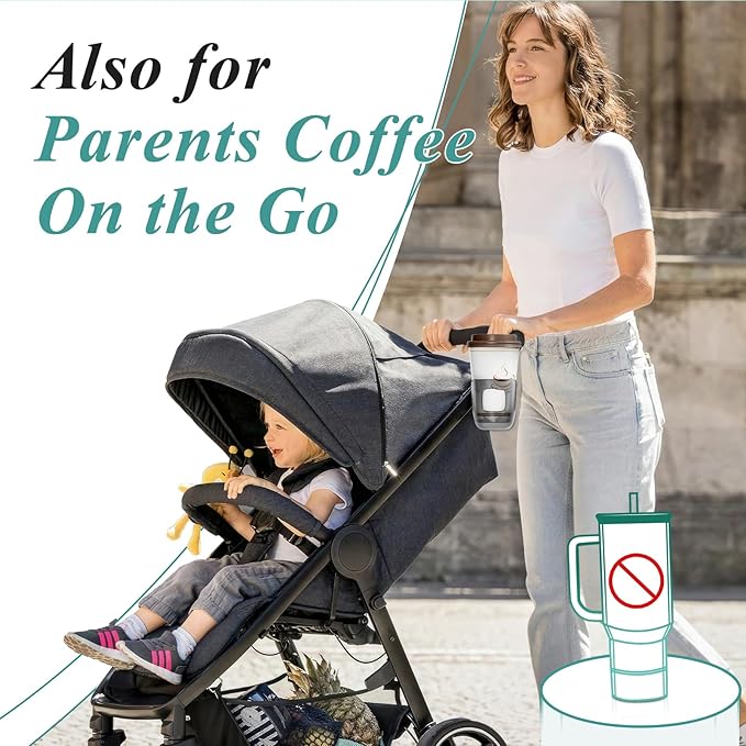 Stroller Cup Holder Fits for UPPAbaby Vista/Vista V2/Vista V3/Cruz/Cruz V2/Minu/Minu V2/Minu Duo, Securely Hold The Cup, Quick Attachment, Folds with Stroller, Drinking On The Go, 1Pack