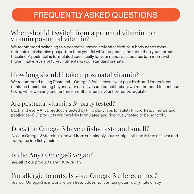 ANYA New Mom Breastfeeding Essentials Kit for Postpartum Recovery | Baby Registry Gift Set | Wellness Care Package with Postnatal Multivitamin, Omega-3, Organic Lactation Tea & Organic Nipple Balm