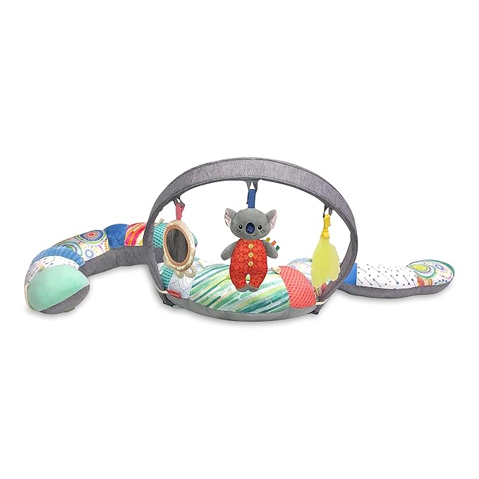 Infantino 3-in-1 Tummy Time & Seated Support & Mini Gym, Baby Floor Seat for Tummy Time & Early Sitting, Soft, Supportive, Engaging Toys, Koala