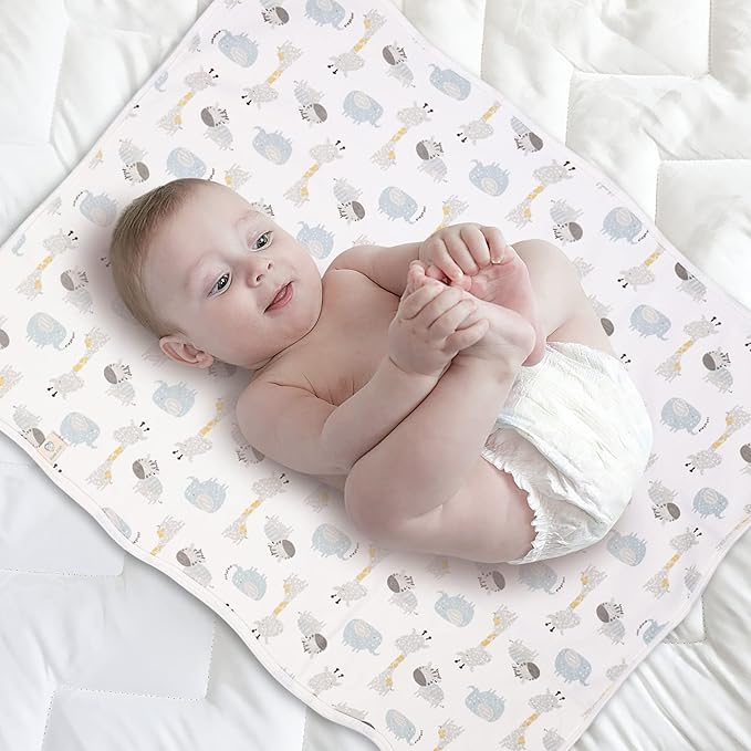 Baby Diaper Changing Pad Liners(22X27.5 inches) Soft Cotton Waterproof Changing Mat for Baby Underpads Mattress Mat Sheet Protector Portable Reusable Urine Pads for Travel Gear Pack of 3