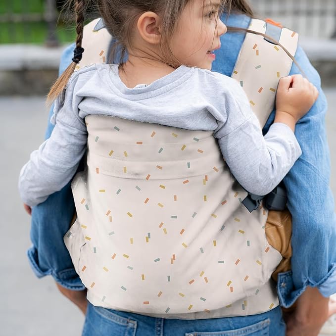 Beco Toddler Carrier with Extra Wide Seat, 100% Cotton Toddler Carrying Backpack Style and Front-Carry, Lightweight & Breathable Child Carrier, Sling Carrier 20-60 lbs (Sprinkles)