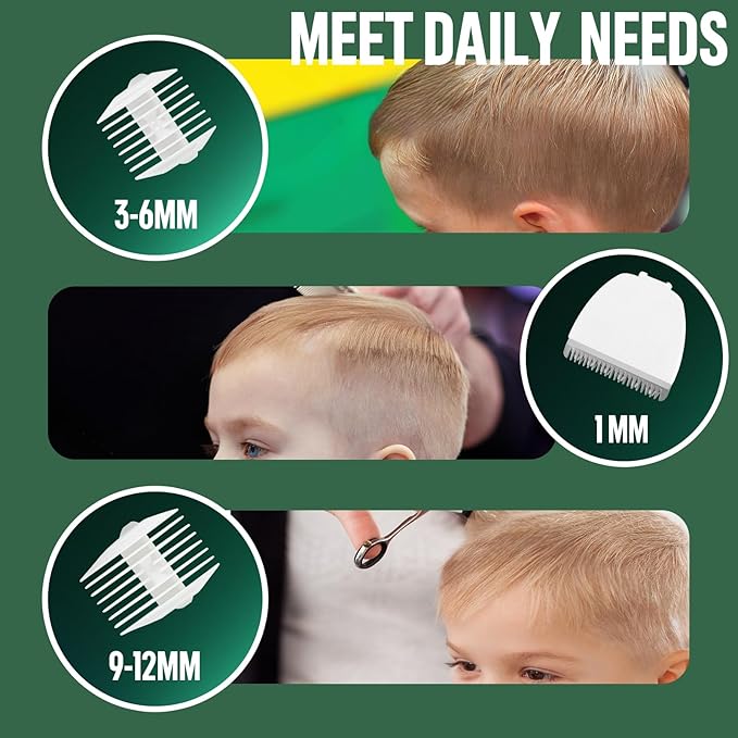Baby Hair Clippers, Cordless Hair Clipper for Kids with LED Display, Baby Hair Cutting Kit with Skin-Safe Blade, Waterproof Hair Trimmer for Children/Toddler, Rechargeable& an Hour Quick Charger