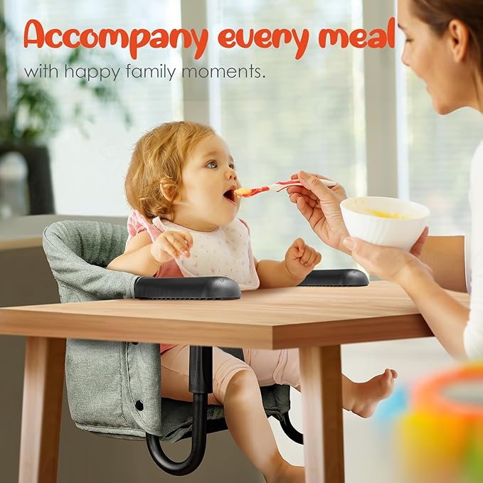 Hook On High Chair - Portable & Foldable for Babies 6-36 Months, Family & Travel Use with Carry Bag(Sage Green)