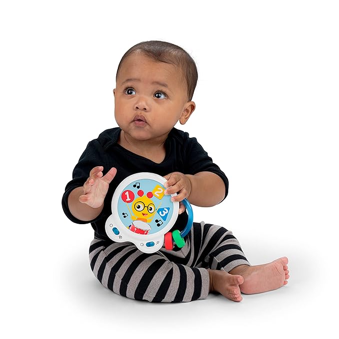 Baby Einstein Tiny Tempo Musical Toy Drum, Ages 3+ Months, Bead Chaser
