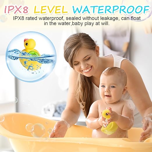 Rechargeable Baby Bath Thermometer Duck Digital Floating Shower Thermometer Fast Temperature Reading Safety Newborn Bath Time Toy by AXHHTVCGY