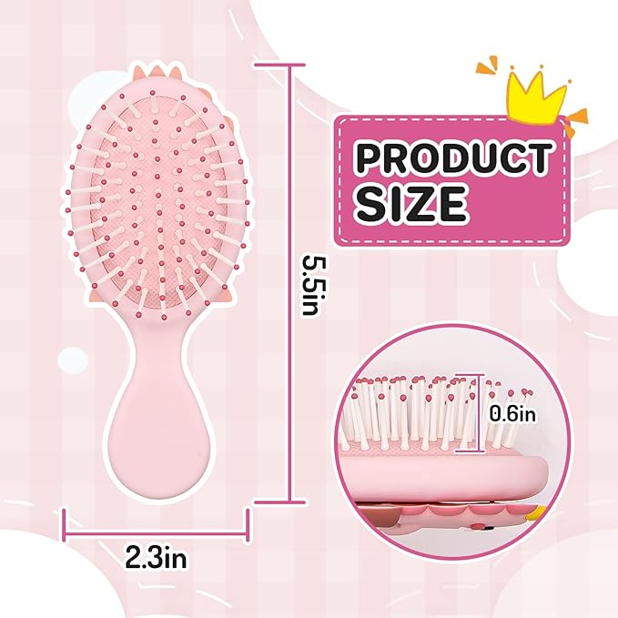 Toddler Detangler Massage Hair Brush with Air Cushion for Thin Kids Hair - Pink