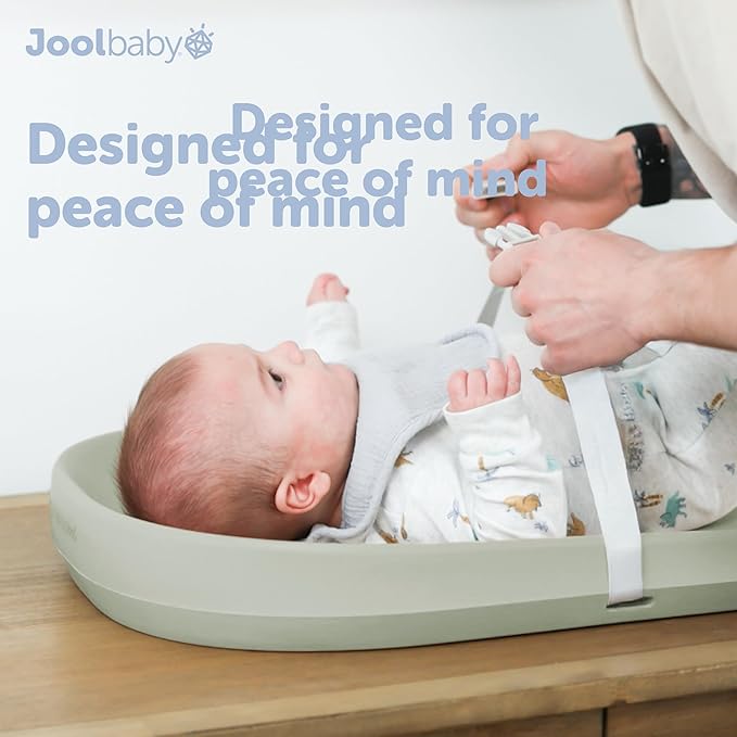 Jool Baby Waterproof Baby Changing Pad - Easy to Clean, Lightweight & Portable - Large Foam Cushion for Comfort (Sage)